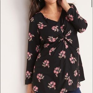 Women's Maternity Twist Front Blouse